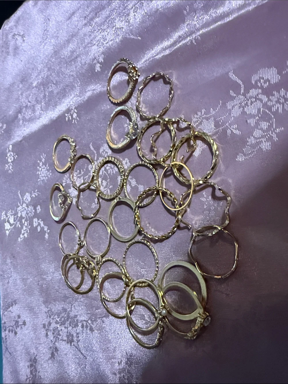Gold Stackable Women's Ring Set - Elegant Mixed Band Styles